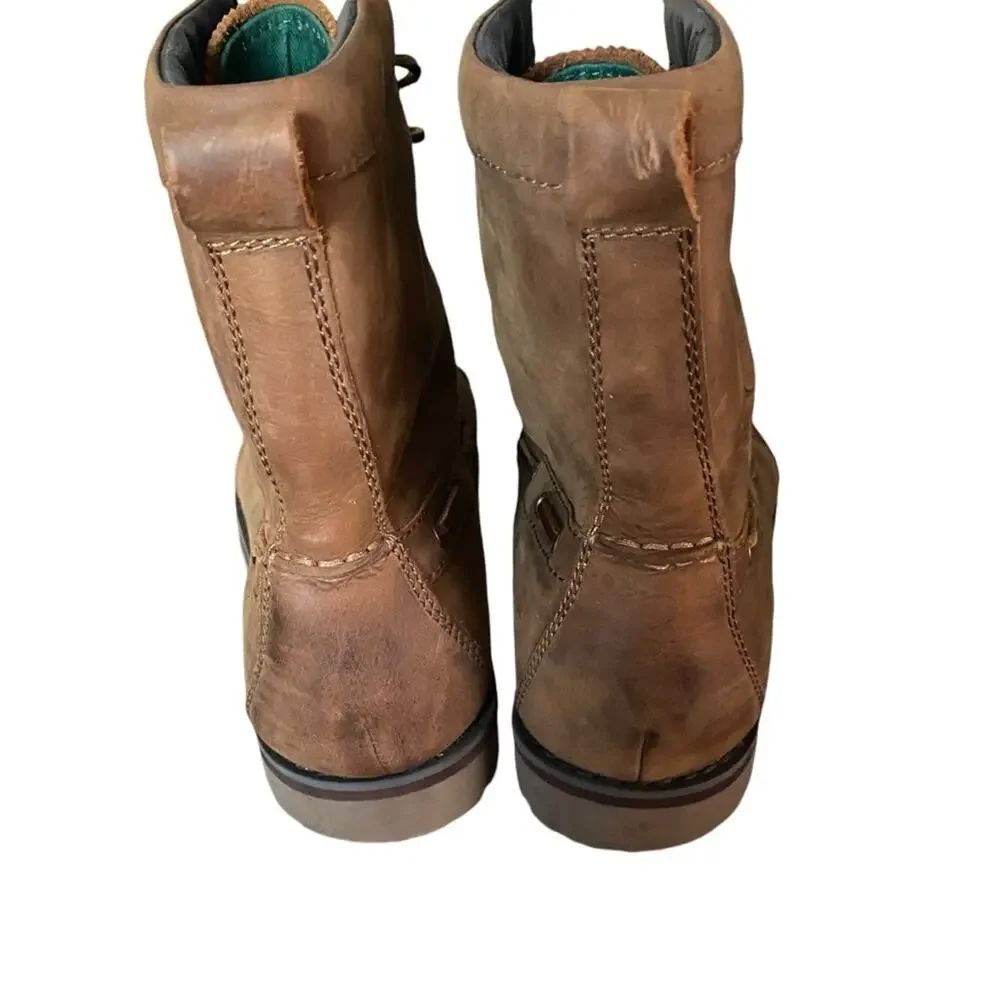 Polo Ralph Lauren Whitsand Brown Leather Lace Up Boots size 10.5